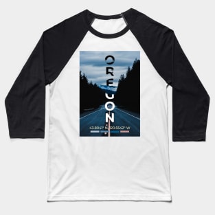 Oregon Travel Poster Baseball T-Shirt